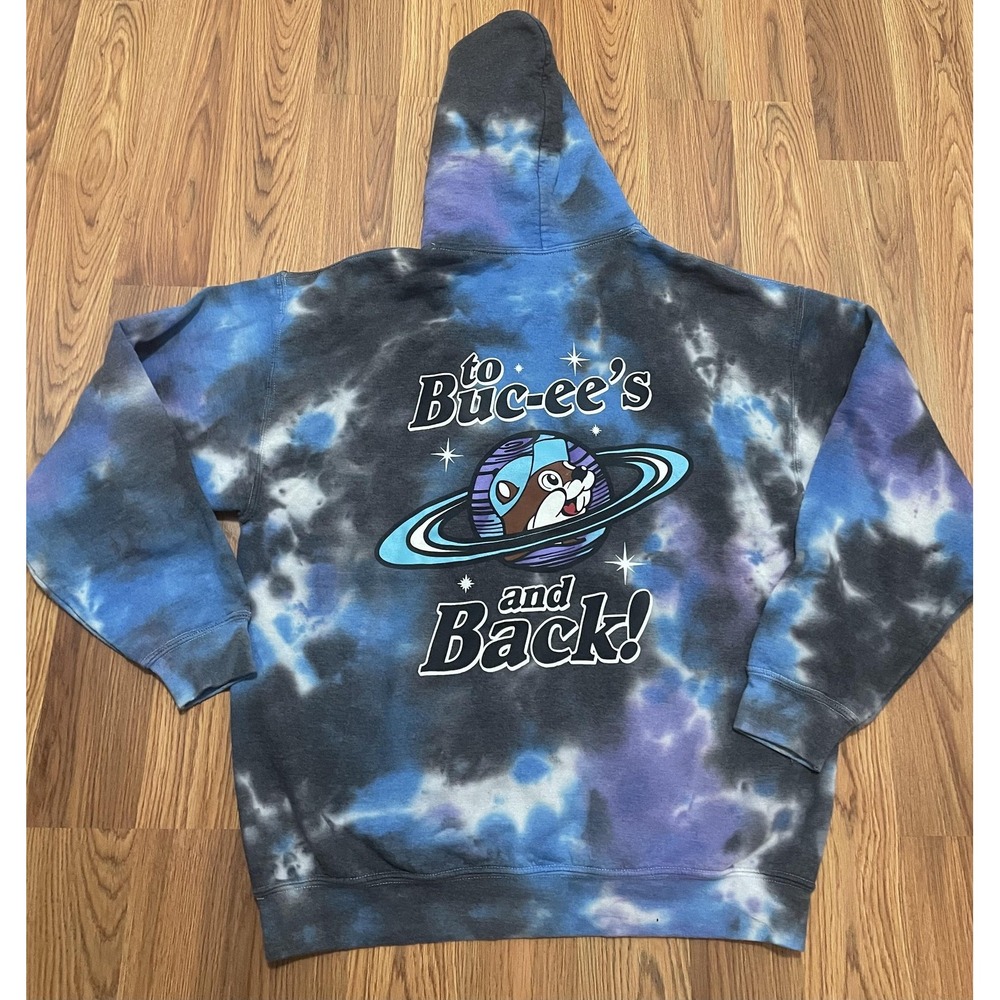 Buc-ee's Hoodie Mens Large To Buc-ee's And Back Graphic Tie-Dye Pullover